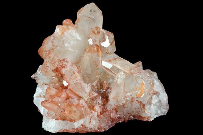Natural, Red Quartz Crystal Cluster - Morocco #84351